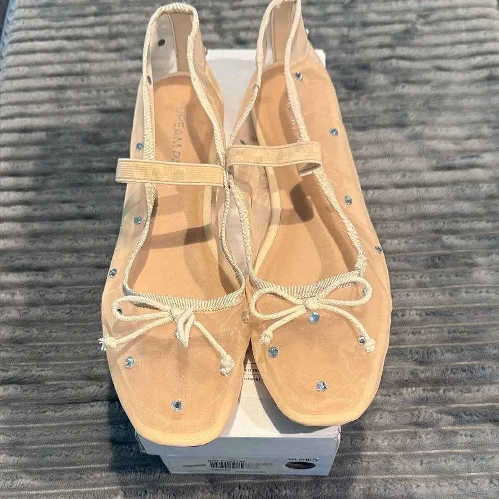 Dream pairs Elegant Beige Women's Shoes with Rhinestone Accents